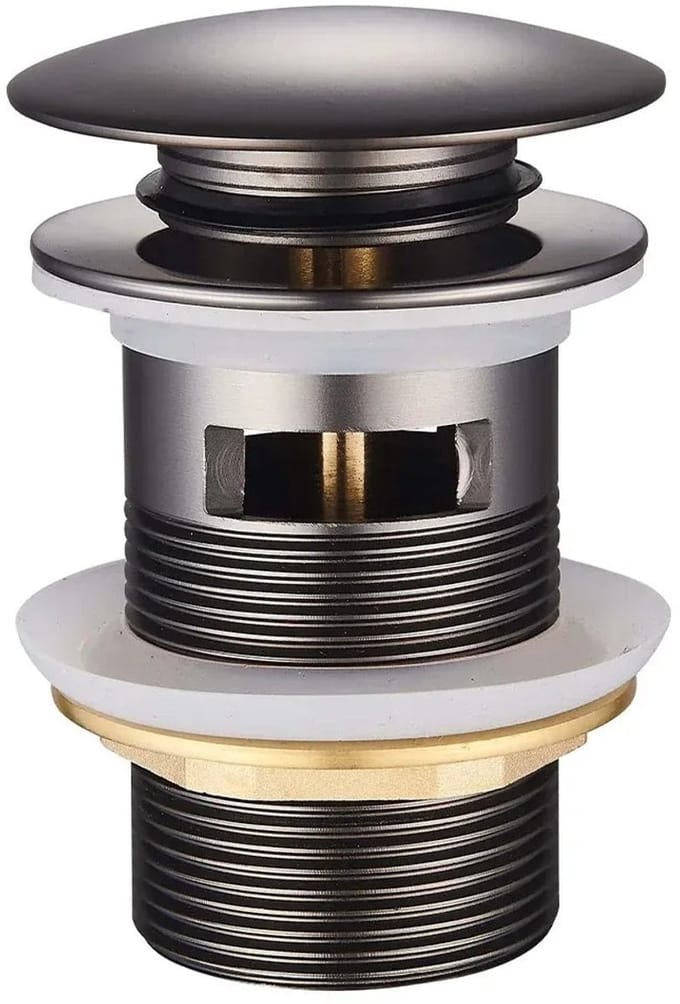 DutchLine Afvoerplug - Luxe Overloop Waste – Gunmetal