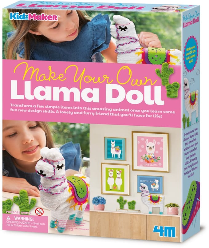 4M Knutselen - Maak Je Eigen Lama Pop - Creatief Speelgoed - Hobbypakket - KidzMaker - 5 Jaar