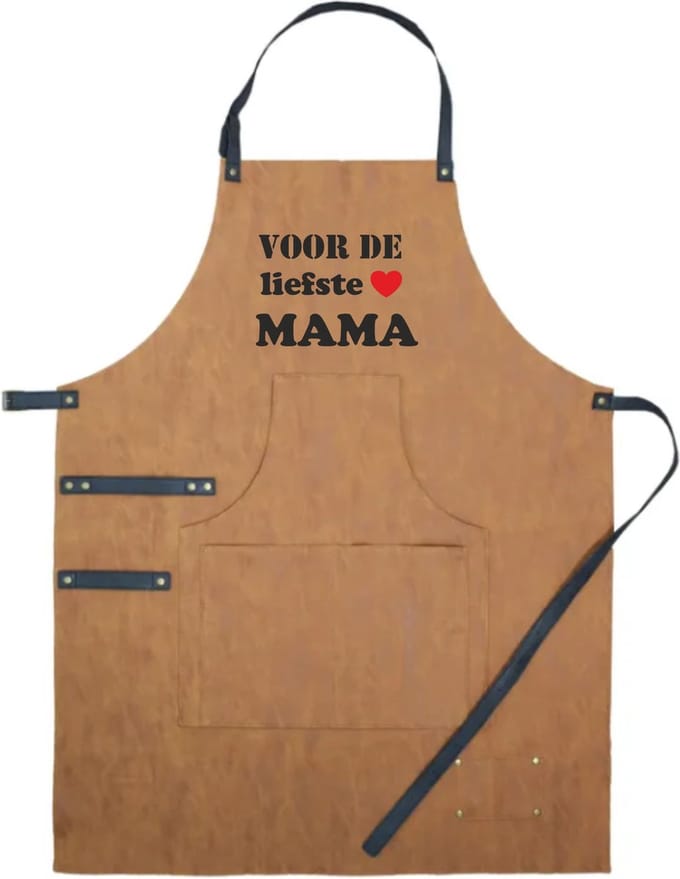 Schort Luxe Voor de liefste Mama | Moederdag | Moederdag cadeautje | Leder look
