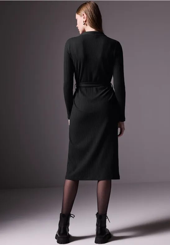 Ribtricot jurk