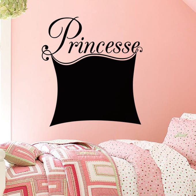 Schoolbordsticker - uitwisbare zelfklevende muurstickers - PRINCESS DESIGN - 85x75cm