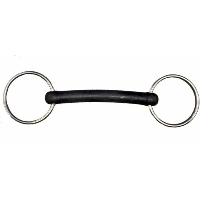 2-rings roestvrijstalen paardenbit met stijf rubber Tattini