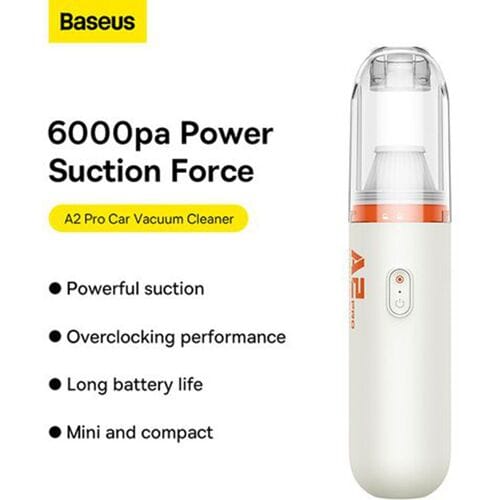 Baseus A2Pro Serie - Draadloze Auto Stofzuiger - 80W - Witte Kleur - HEPA Filter