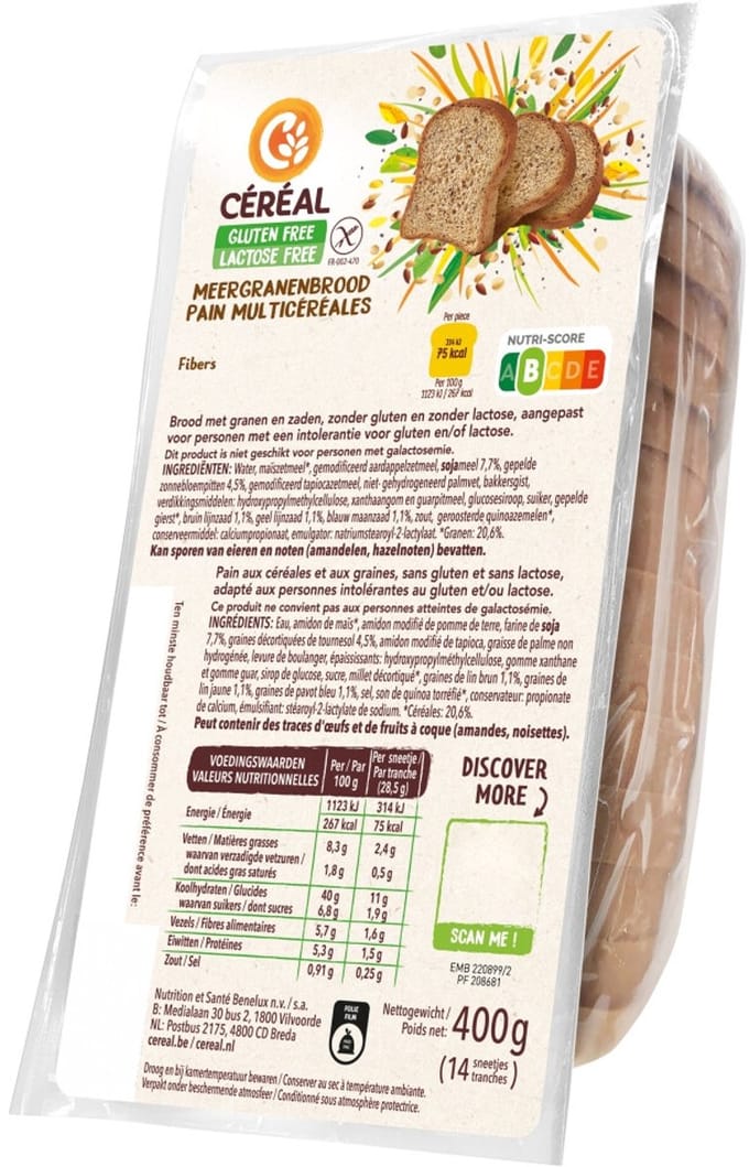 Céréal Meergranen Brood - 3 x 400 gr - Voordeelverpakking