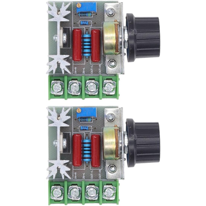 2 STUKS 2000W 220V AC SCR Spanningsregelaar Instelbare Motorsnelheidsregeling Module Knop Potentiometer