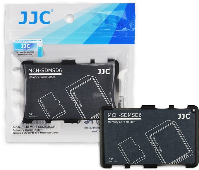 JJC MCH-SDMSD6 Geheugenkaart Houder – Compacte Bescherming voor SD & microSD Kaarten. Memorycard Holder.