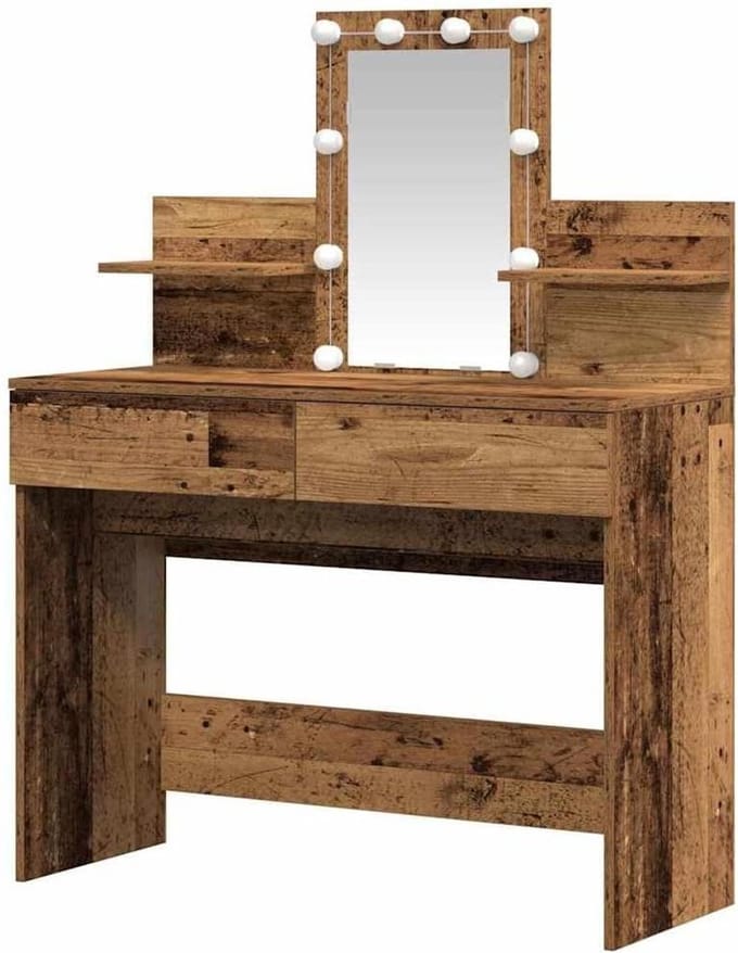 Toilettafel met lade - Kaptafel make-up tafel - Schoonheidsroutine - Met ingebouwde spiegelverlichting - 100 x 40 x 130 cm