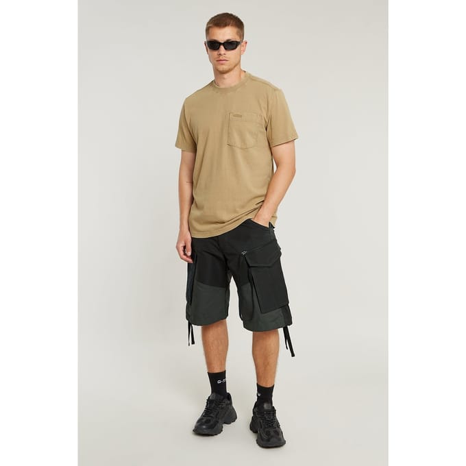 G-Star Washed Pocket R T Toggee Marte Size: M | Basic T-Shirts Outlet | Heren | Beige