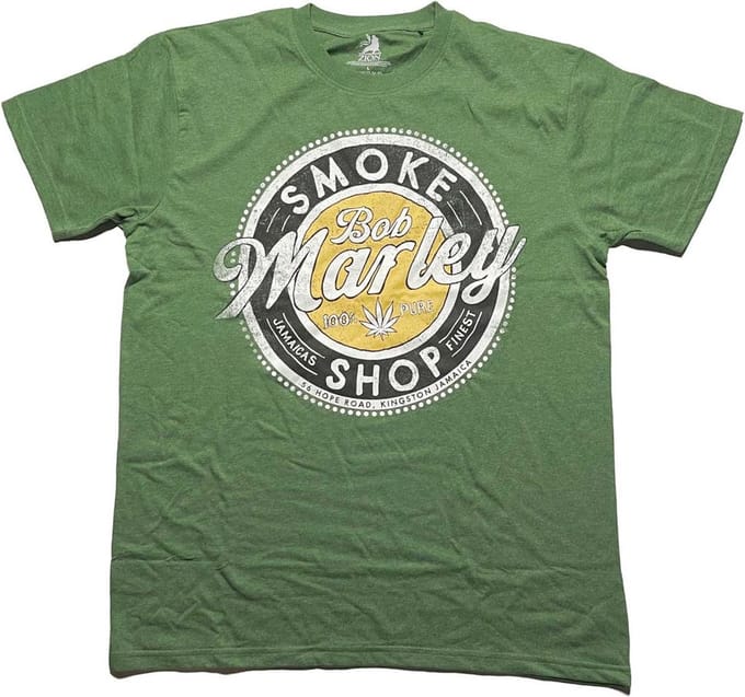 Bob Marley - Smoke Shop Heren T-shirt - S - Groen