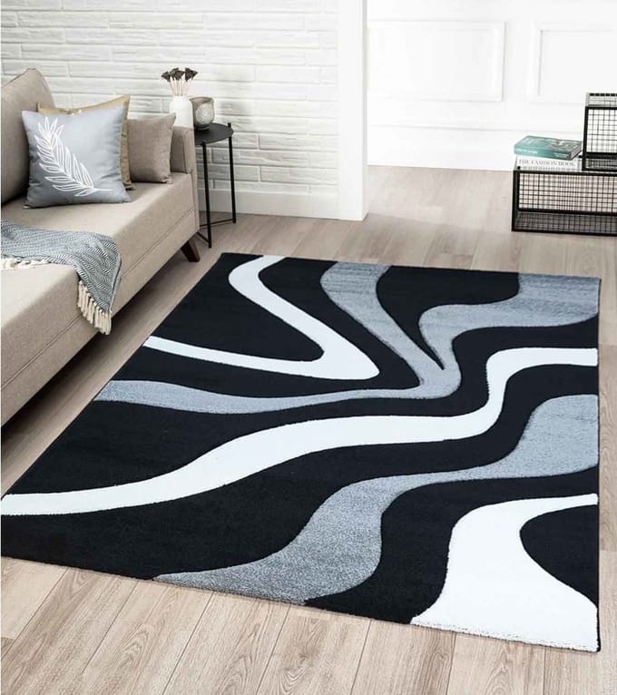 Flycarpets Kristal Modern Vloerkleed - 200x290cm - Zwart