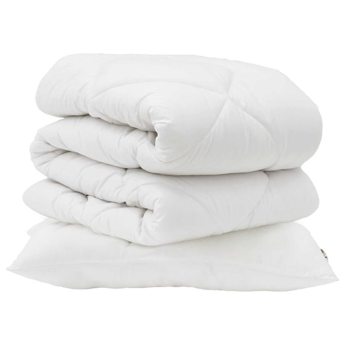 vidaXL - Dekbed - met - kussen - 2 - st - Wit - Microvezel