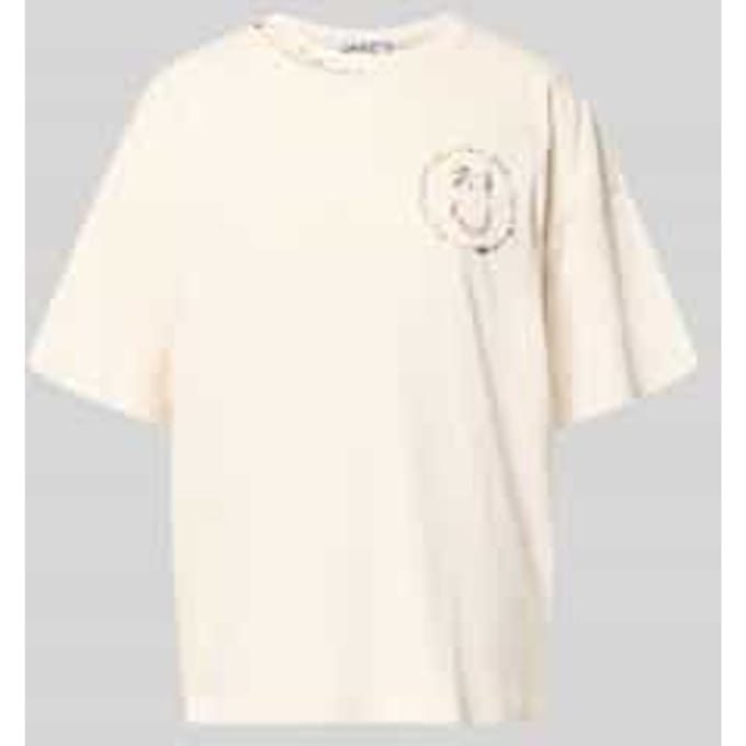 relaxed fit T-shirt met bloemrijk stitching