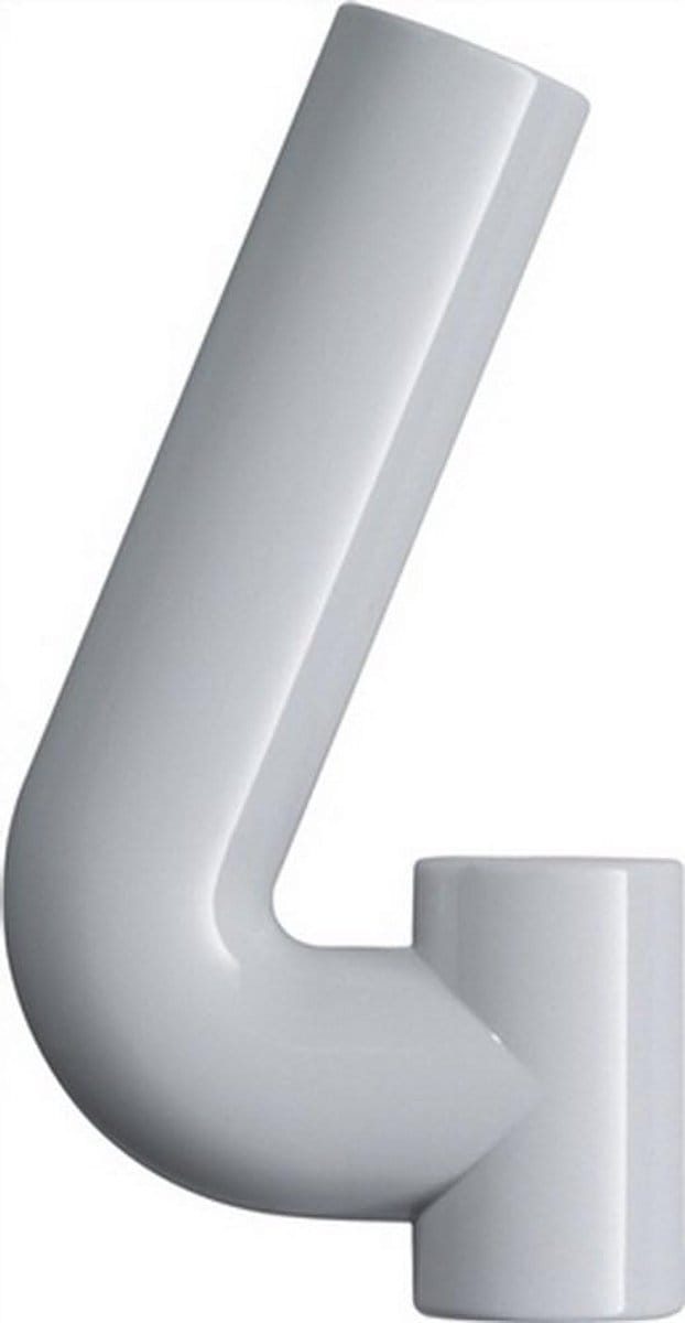 Huisnummer 4 - Hoogte 165 mm - Zuiver Wit - Weerbestendig Polyamide