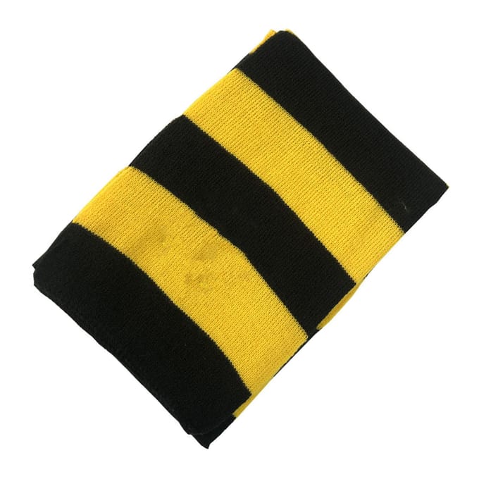 School Gestreepte Sjaal Geel en Zwart Kleur Gestreept Print Zachte Sjaal voor Jongens Meisjes Winter yellow