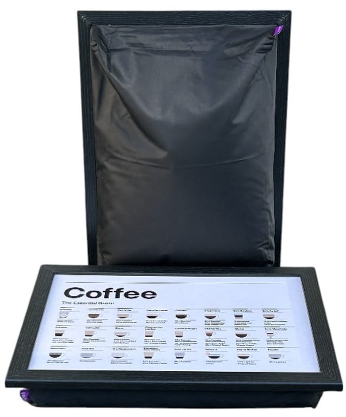 XL Laptray - Laptoptafel - Schootkussen - Extra Groot - Koffie Gids - 50x37x8 cm