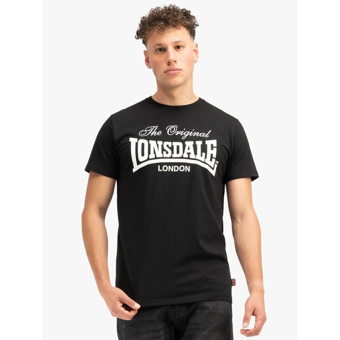 Lonsdale Colsbrooke Herren T-Shirt normale Passform Black/White-S