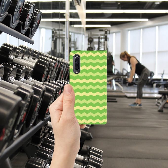 Xiaomi Mi 9 Hoesje met Magneet Waves Green