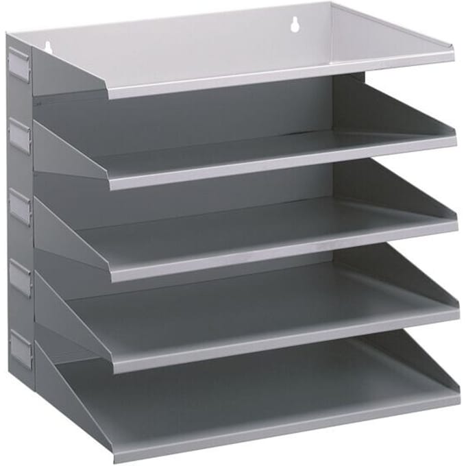 DURABLE sorteerrek, staal, 5 vakken, lichtgrijs