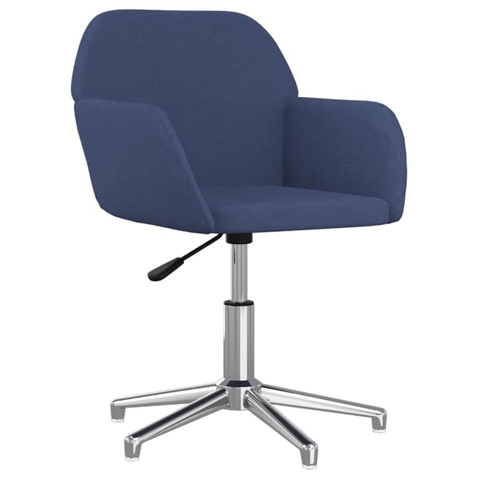 vidaXL - Eetkamerstoelen - 2 - st - draaibaar - stof - blauw