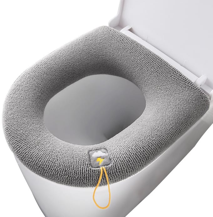 Zachte toiletbrilhoes met handvat - Lichtgrijs