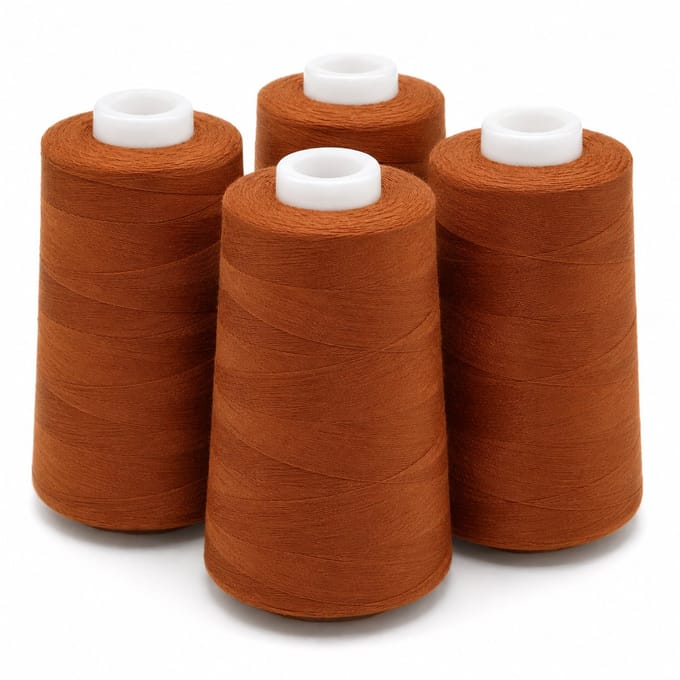 Polyester Overlockgaren – 4 Cones × 2700 m – Totaal 10.800 m – Roest 484