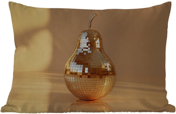 Buitenkussens - Tuin - Goud - Disco - Glitter - Peer - 50x30 cm
