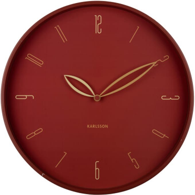 Karlsson - Wandklok Petals - Rode oker- Ø40cm