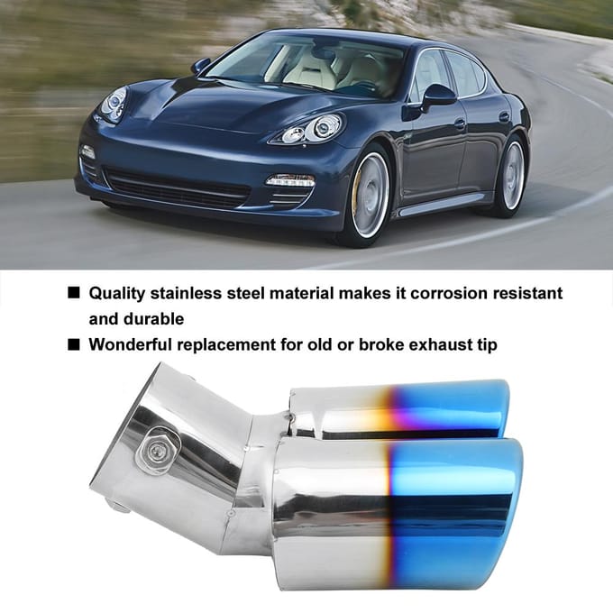 Universele 2.4in RVS Uitlaatpijp Auto Auto Modificatie Accessoire blue