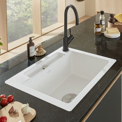 Villeroy & Boch Siluet 60 S Flat inset sink, drain with manual override 33461FR1