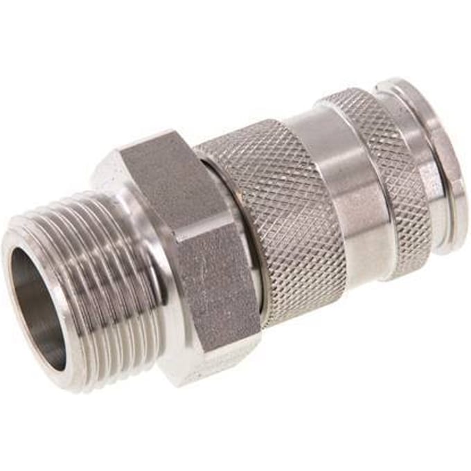 RVS DN 10 Luchtkoppeling Snelkoppeling G 3/4 inch Buitendraad - CLS10-M-S-P-034
