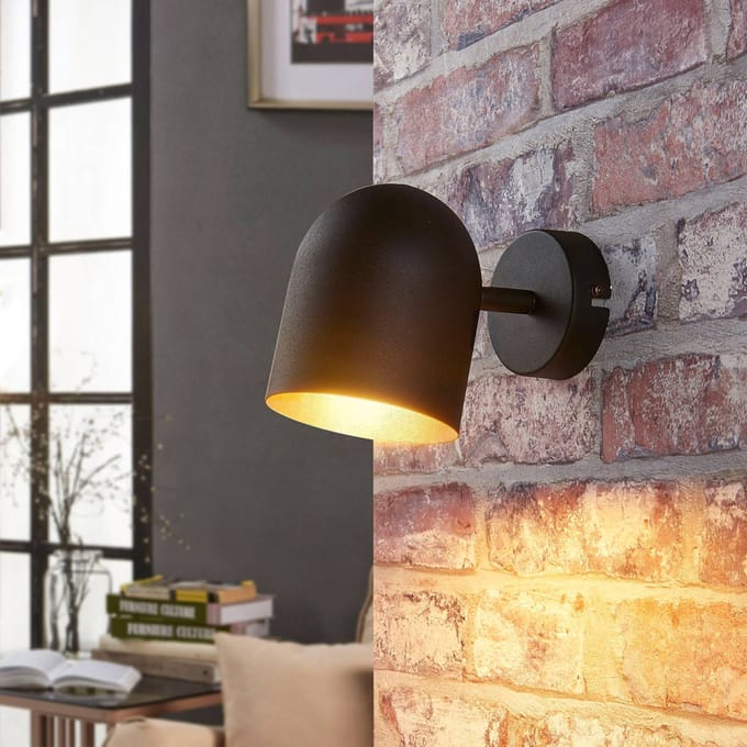 Lindby - buitenspot - 1licht - Metaal - H: 12 cm - E14 - zwart, goud