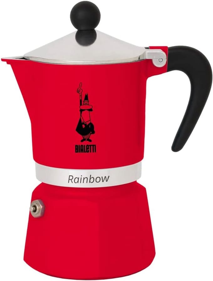 Gekleurd Aluminium Koffiezetapparaat voor 1 Kop - Modern en Ergonomisch