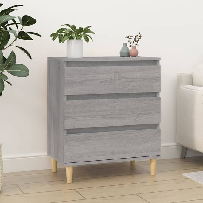 vidaXL - Dressoir - 60x35x70 - cm - bewerkt - hout - grijs - sonoma - eikenkleurig