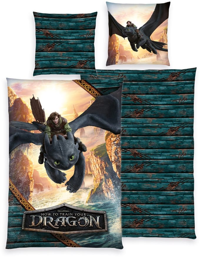 Dekbedovertrek Dragons 135x200 cm incl 1 sloop 80x80 cm