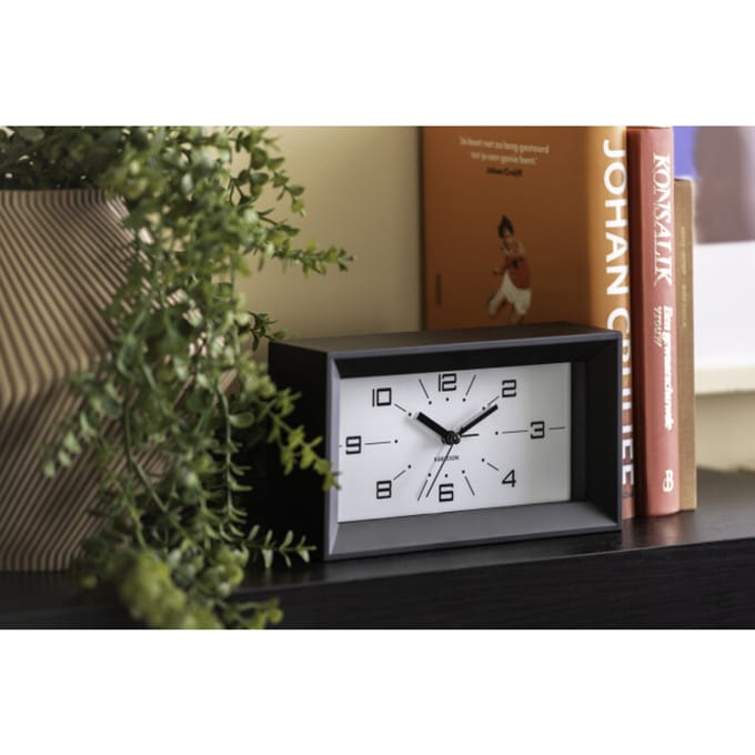 Karlsson wekker lujo rectangle black & bright red
