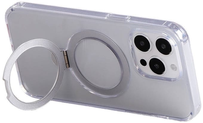 Joyroom Magnetic protective phone case with holder JR-BP004 for iPhone 15 Pro Max (transparent)