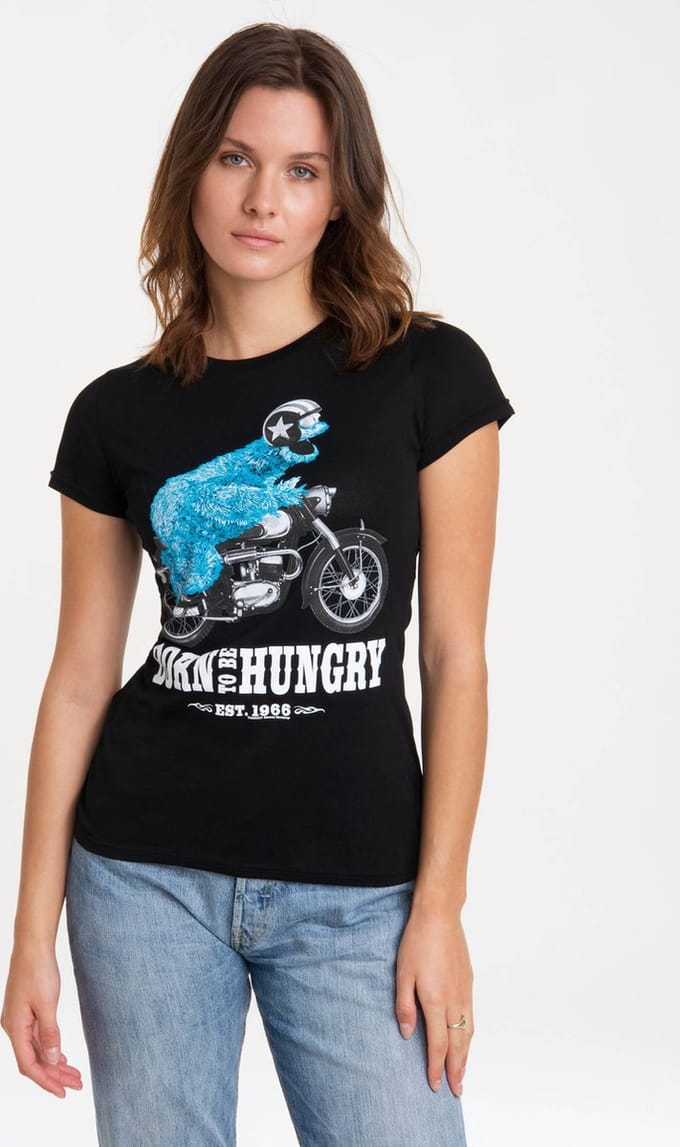 Logoshirt T-Shirt Sesamstraße - Krümelmonster Motorrad
