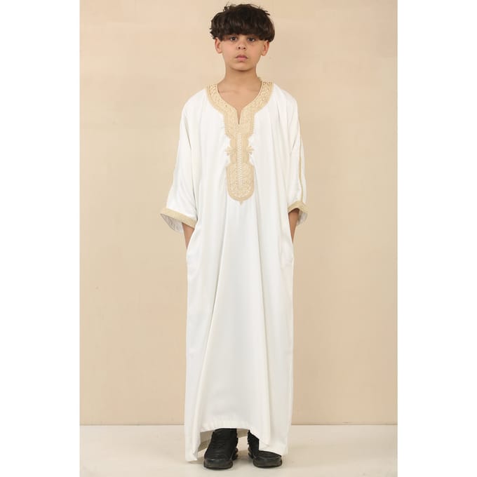 Kinderjongens witte Marokkaanse Thobe Djellaba Jubba Robe Eid