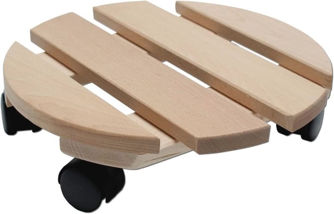 Plantenroller van Massief Hout - Rond - 30 cm - Tot 120 kg Belastbaar