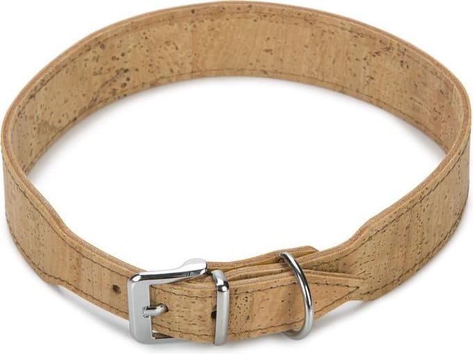 Beeztees leren halsband Cork. Naturel. 60 cm x 35 mm.