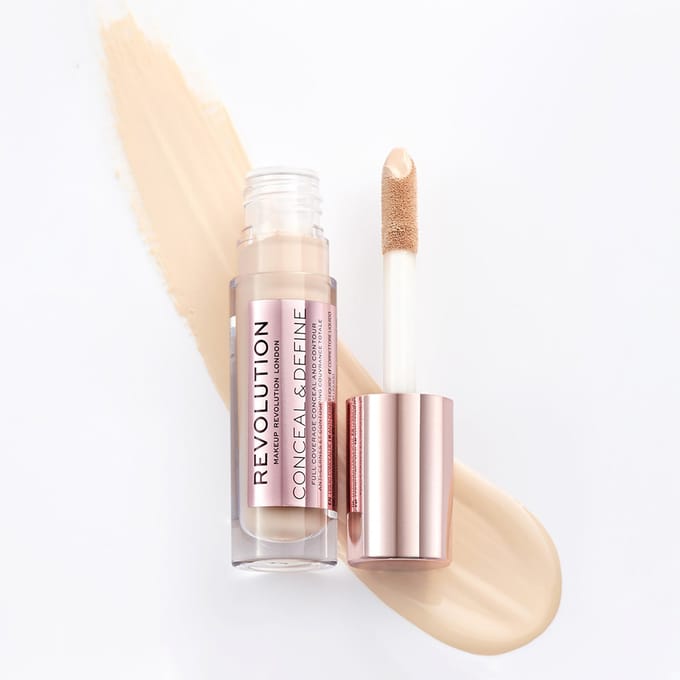 Makeup Revolution Conceal & Define Corrective Liquid Concealer, C1, 4 g