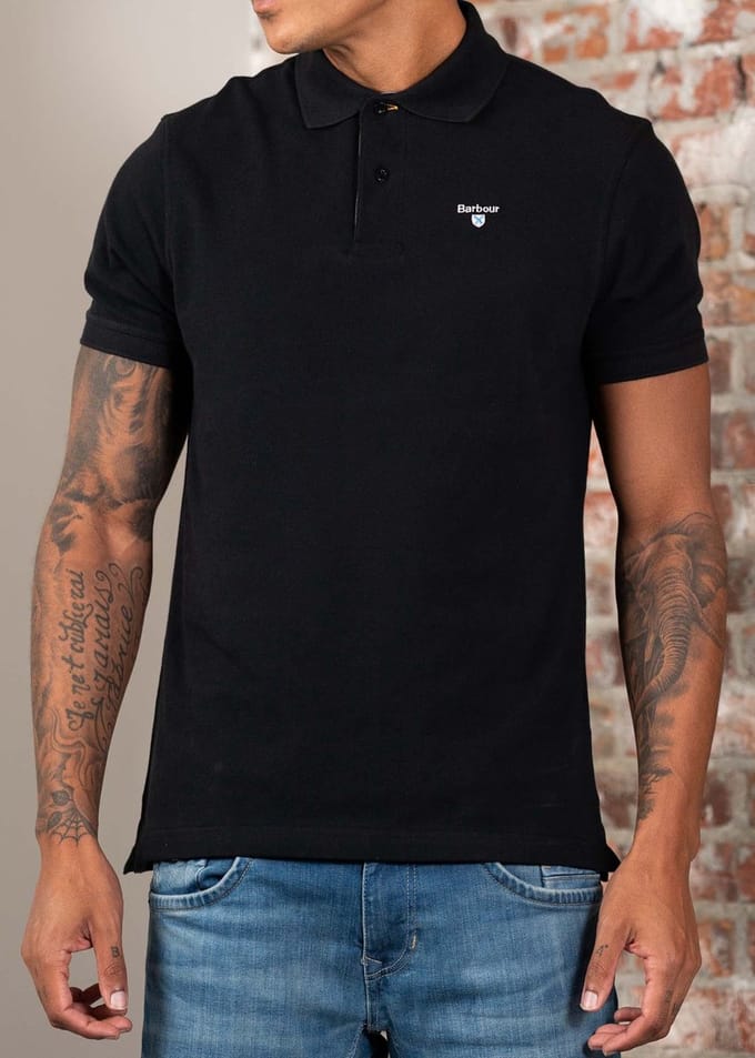 Barbour Barbour tartan pique tailored polo shirt - black modern