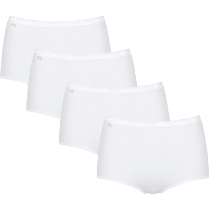 Sloggi - maat 38 - Basic+ Dames Maxi slip - 4-pack - Wit
