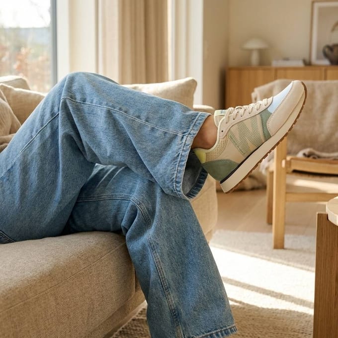 Woden Woden Ronja Sneakers groen Leer
