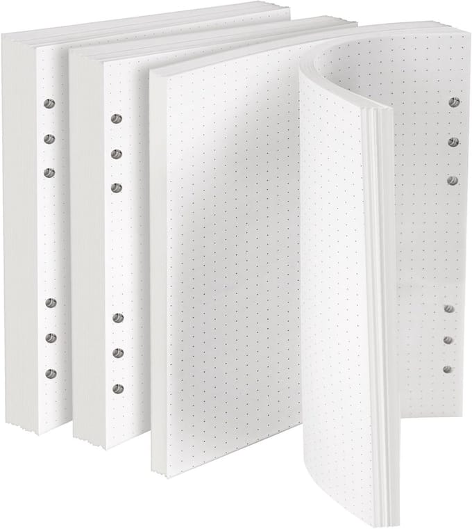A5 Perforated Dotted Vullingen voor 6-Hole Binder, 90 Bladen Losbladig Papier voor Planner en Notitieboek