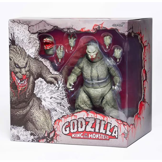 Super7 Godzilla (1989) Toho Ultimates Action Figure - Godzilla (Greyscale Comic Book - Thirsty for Blood) 24 cm Action Figuur