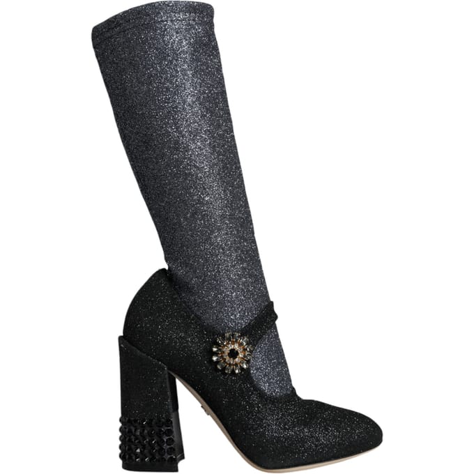 Glitter Mary Jane Pumps zwart
