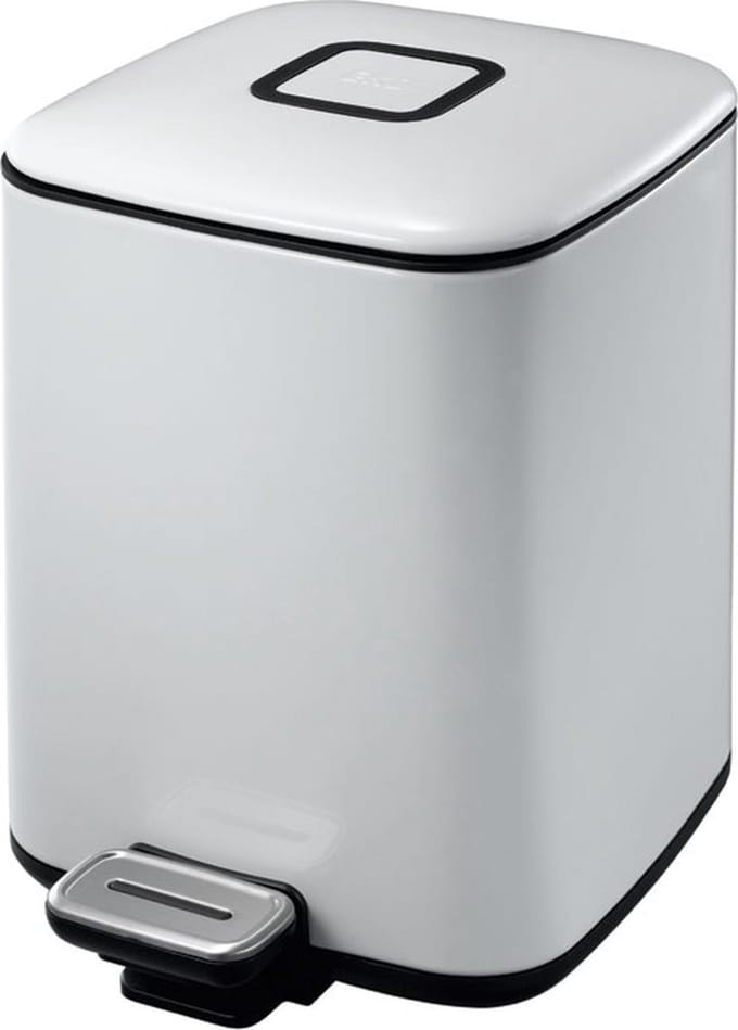 EKO - Regent pedaalemmer 6 liter - Steel Plastic - wit - Prullenbak
