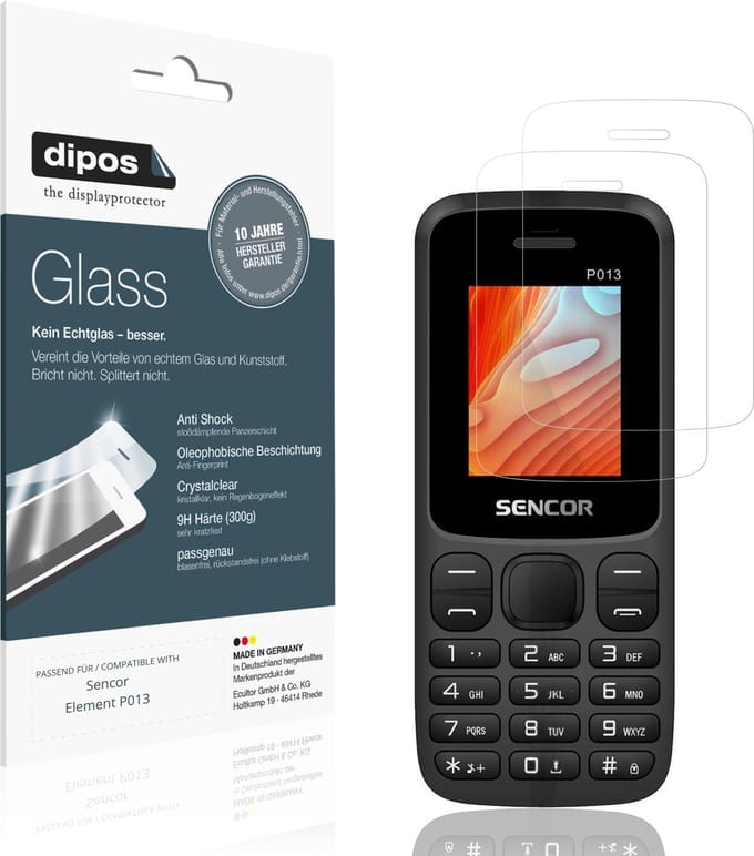dipos – 2x Pantserfolie geschikt voor Sencor Element P013 | 9H Screenprotector