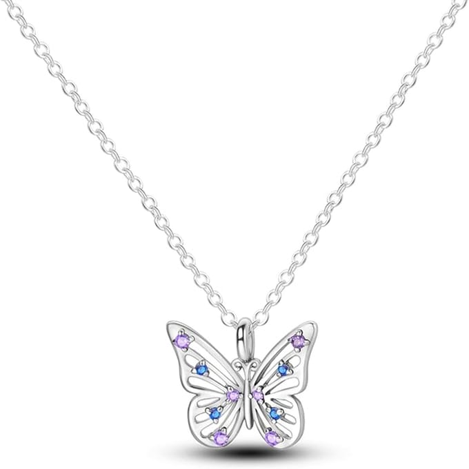 Ketting meisje vlinder - paars